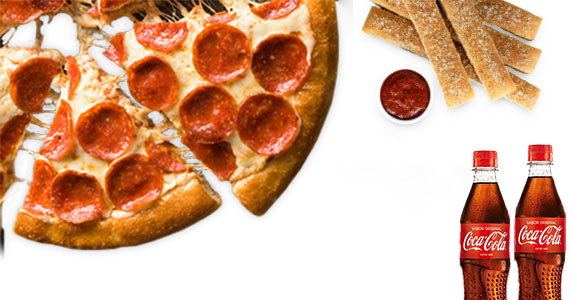 Pizza Mediana 1 Ing. + Breadsticks + 2 Bebidas