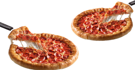 2 Pizzas Hut Cheese de 1 Ing.