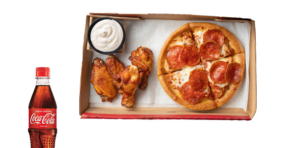 My Box: Pizza Personal 1 ing.+ Alitas + Bebida